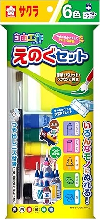 Amazon Co Jp サクラクレパス 絵の具 工作えのぐ 6色セット Kgw6a ホビー