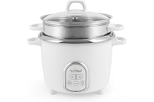 NutriWare Aroma Rice Cooker with Stainless Steel Inner Pot for 14 Cups