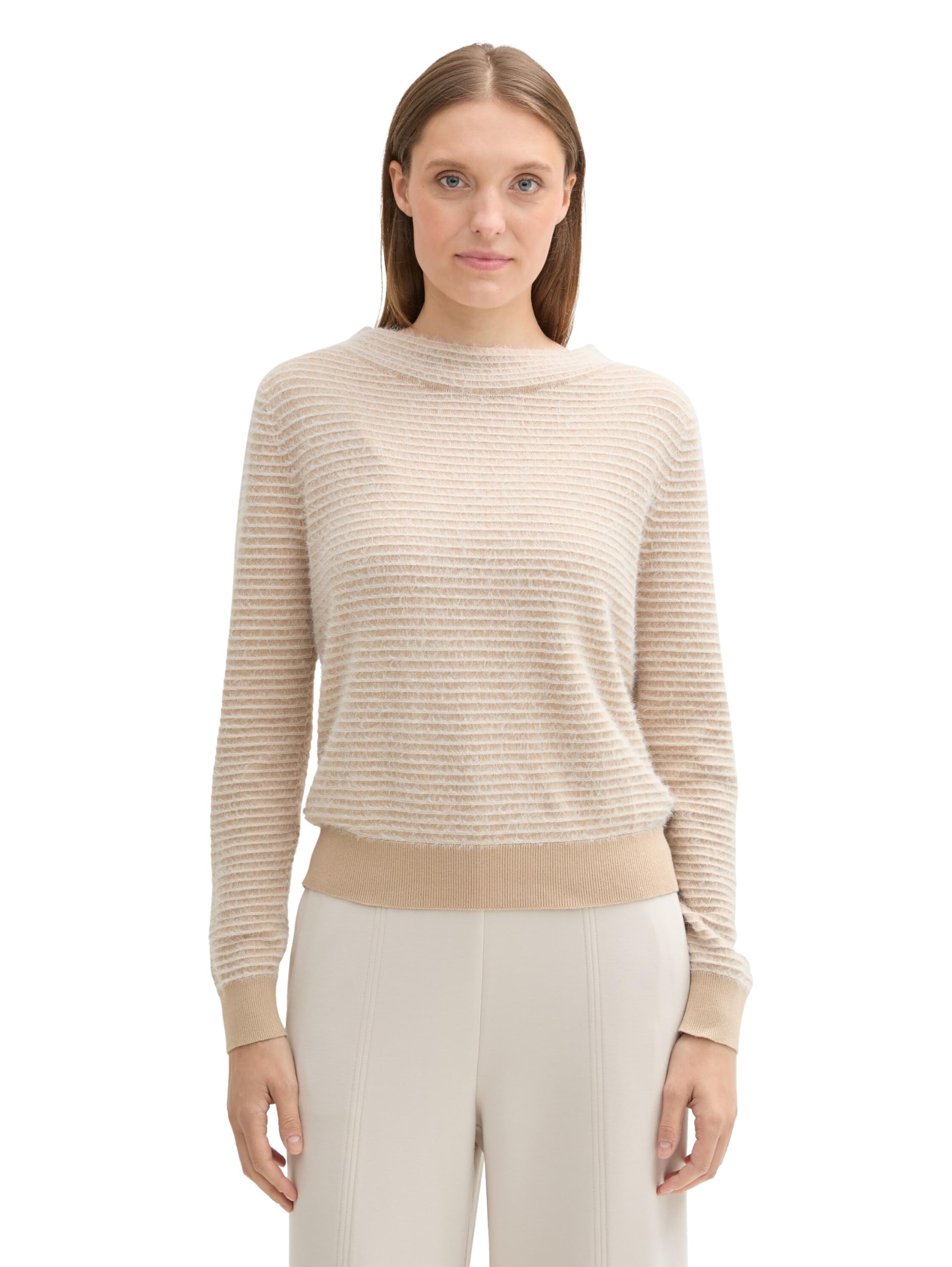 TOM TAILOR Damen 1044099 Strickpullover aus Federgarn