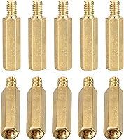 Vista 7 de M3x10x6mm (DxHLxML) - Separador hexagonal de latón - Paquete de 20 - Bueno para máquinas electrónicas - Tuercas de tornillo espaciadoras macho a