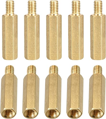 Miniatura 7 de DTGN M3x35x6mm (DxHLxML) - Separador hexagonal de latón -Paquete de 20 - Bueno para máquinas electrónicas - Tuercas de tornillo espaciadoras macho a
