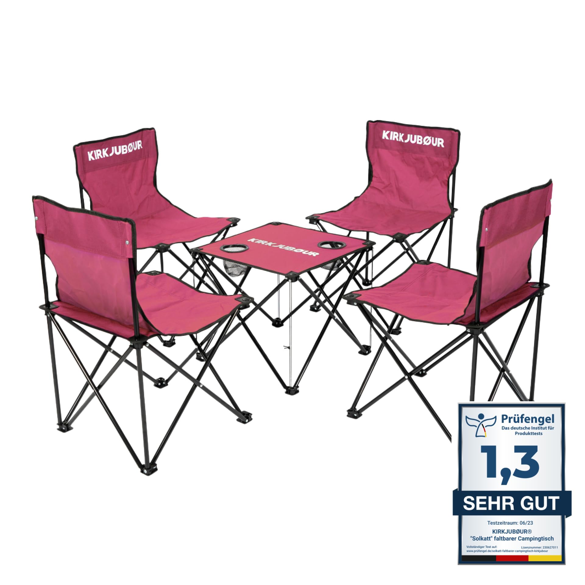 KIRKJUBUR® Stjärna 5-pak Campingstoelen met grijze tafel | sport