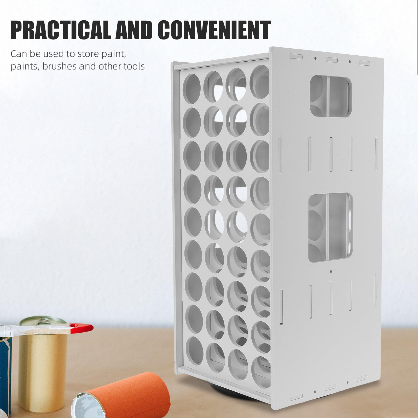 Organisateur Vertical Bois en de Emplacements 72 Multi-slots Rangement pour de Flacons de Pigments pour Création Artistique