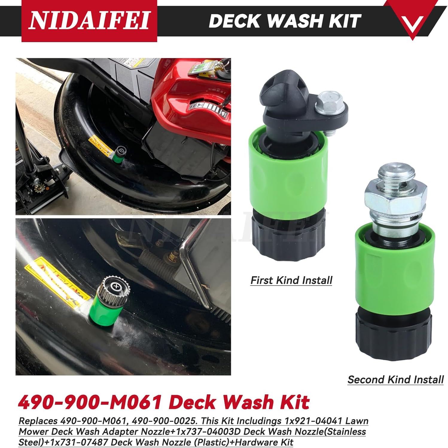 2 Pack 918-06991 Spindle Assembly with 954-04060C Belt 490-900-M061 Deck Wash Kit Replaces 918 06991 618-06991 for Huskee LT4200, Craftsman 42" T110 T1200 T130, Troy Bilt Pony 42 Bronco Decks