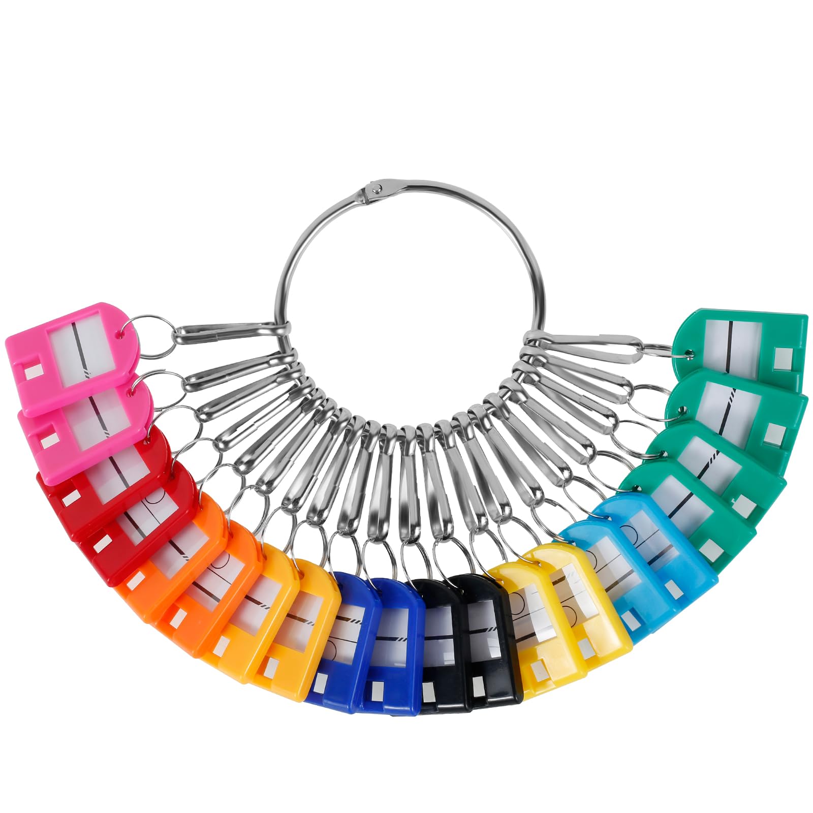 Clyictz 1 organizer portatile per chiavi, in plastica e metallo, con 30 ganci a molla singoli e targhette per chiavi multiple, per ufficio, bidello, appartamenti