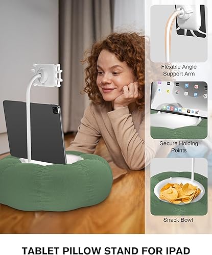 Miniatura 5 de Lap - Soporte de almohada Kindle con soporte de silicona para accesorios y teléfonos Kindle (4.7 a 8 pulgadas) y soporte ajustable para iPad para