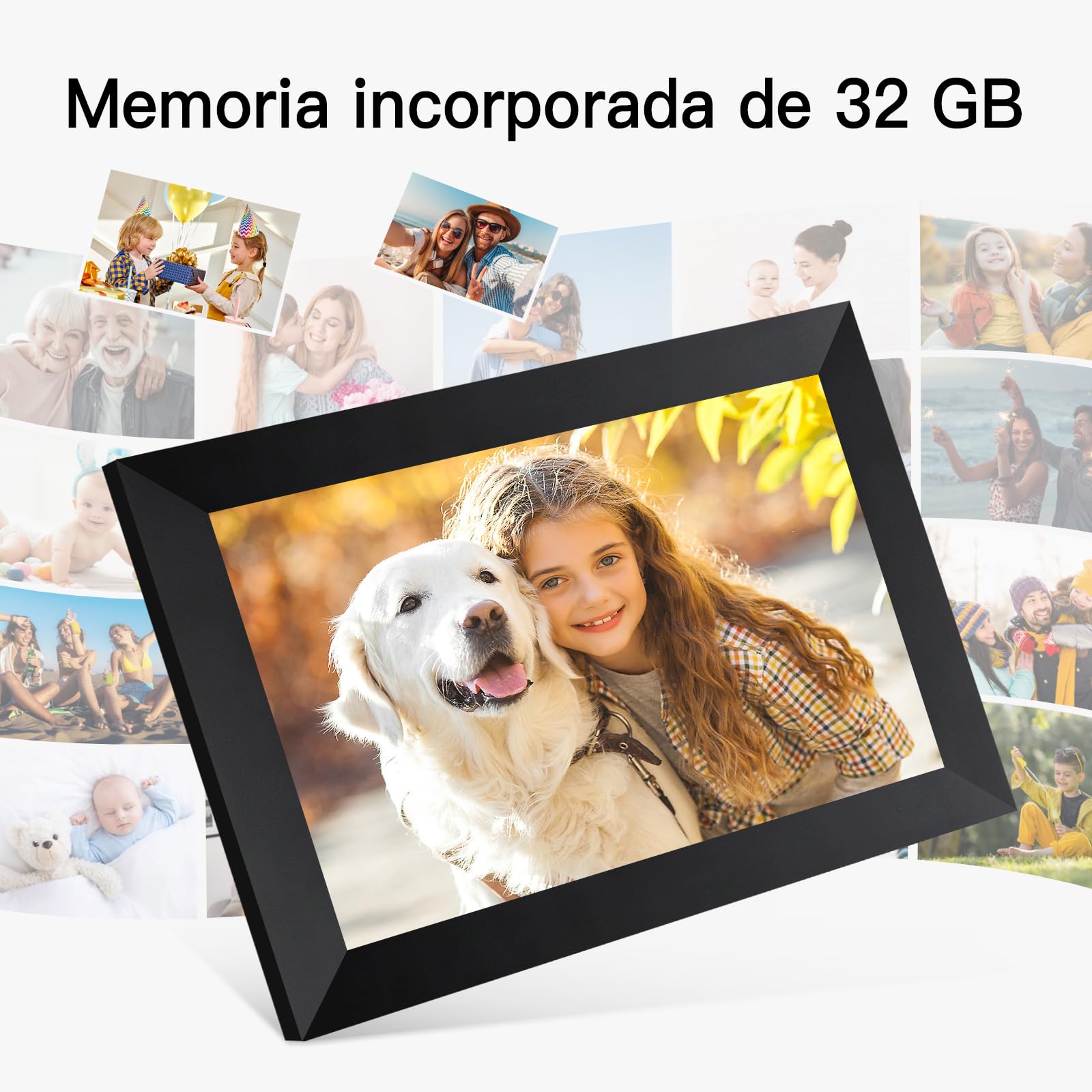 Humblestead Cadre Photo numérique 10,1 Pouces WiFi, IPS Écran Tactile Le Cloud Intelligent Cadre Photo 32gb, Partagez Vos Photos ou vidéos Via l’app AiMOR, Rotation Automatique, Montage Mural
