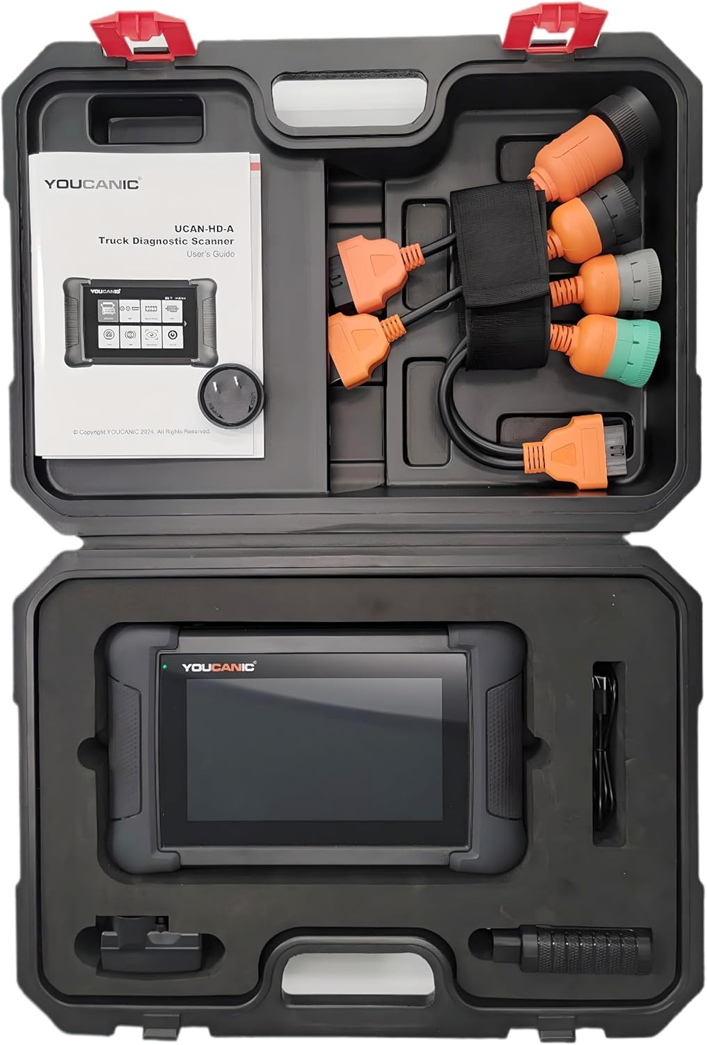 UCAN-HD-A Heavy Duty Truck Scanner – Diesel Diagnostic Tool Commercial Trucks, Full System Diagnostics, DPF Regen, Injector Coding, ABS, Transmission, Engine, Freightliner, Kenworth