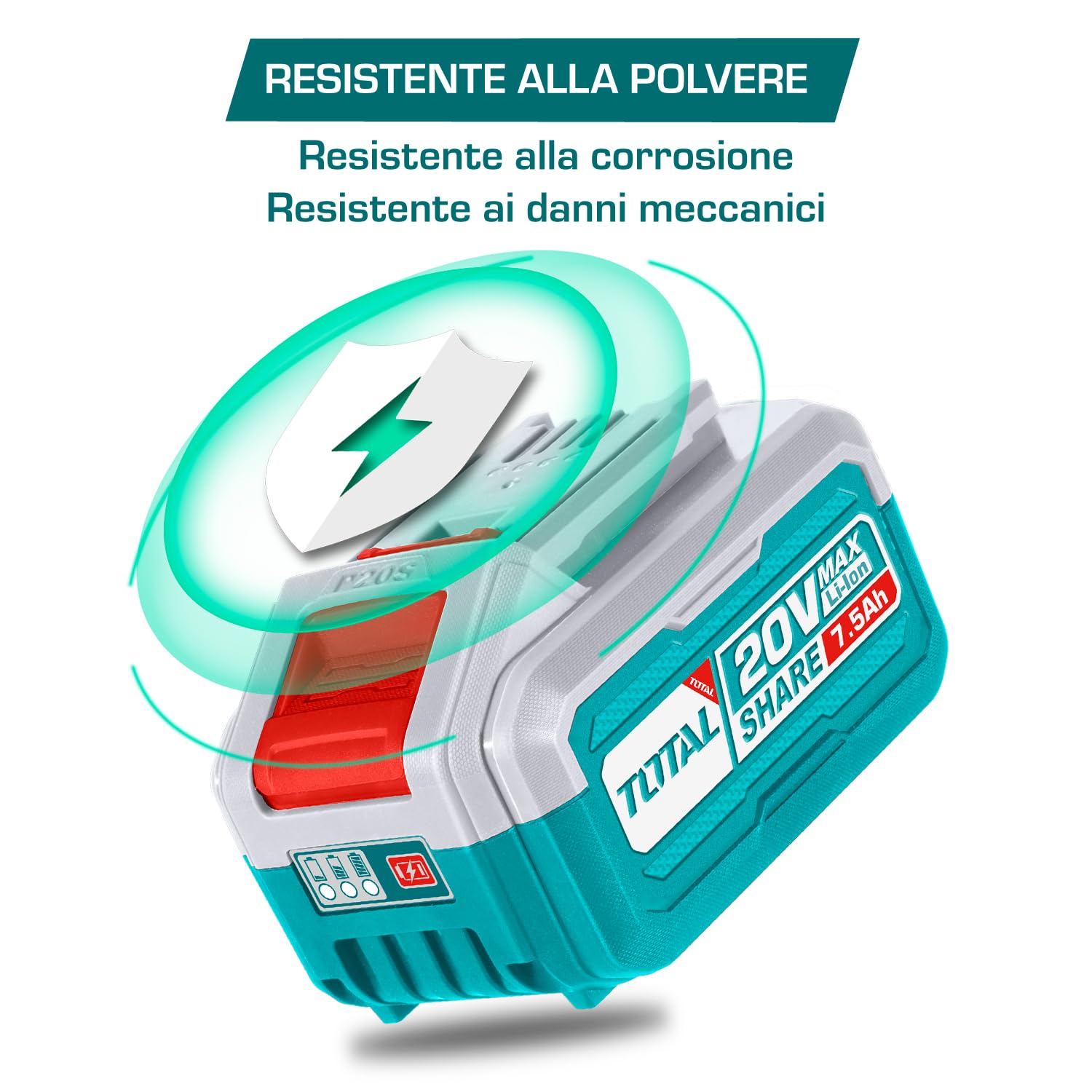Batteria agli ioni di litio 7,5Ah, 20V/P20S/INDUSTRIAL (TFBLI2075) Indicatore LED di alimentazione, Adatta per più utensili P20S