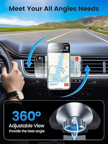 Miniatura 5 de VICSEED Soporte magnético para teléfono MagSafe potencia magnética mejorada Soporte magnético de teléfono para ventilación de coche 360 Soporte