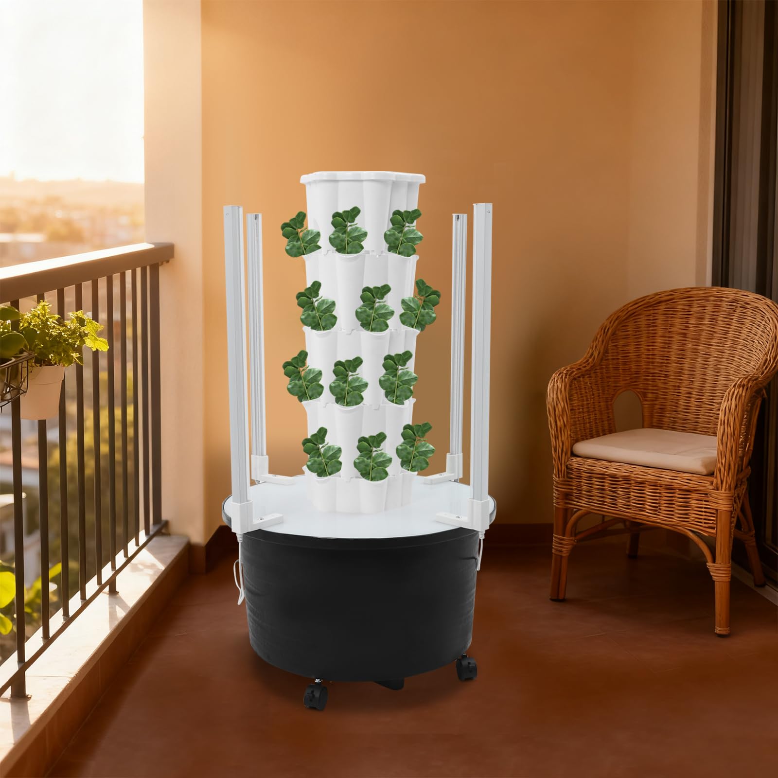 Kit de cultivo hidropónico vertical, 4 niveles, sistema hidropónico