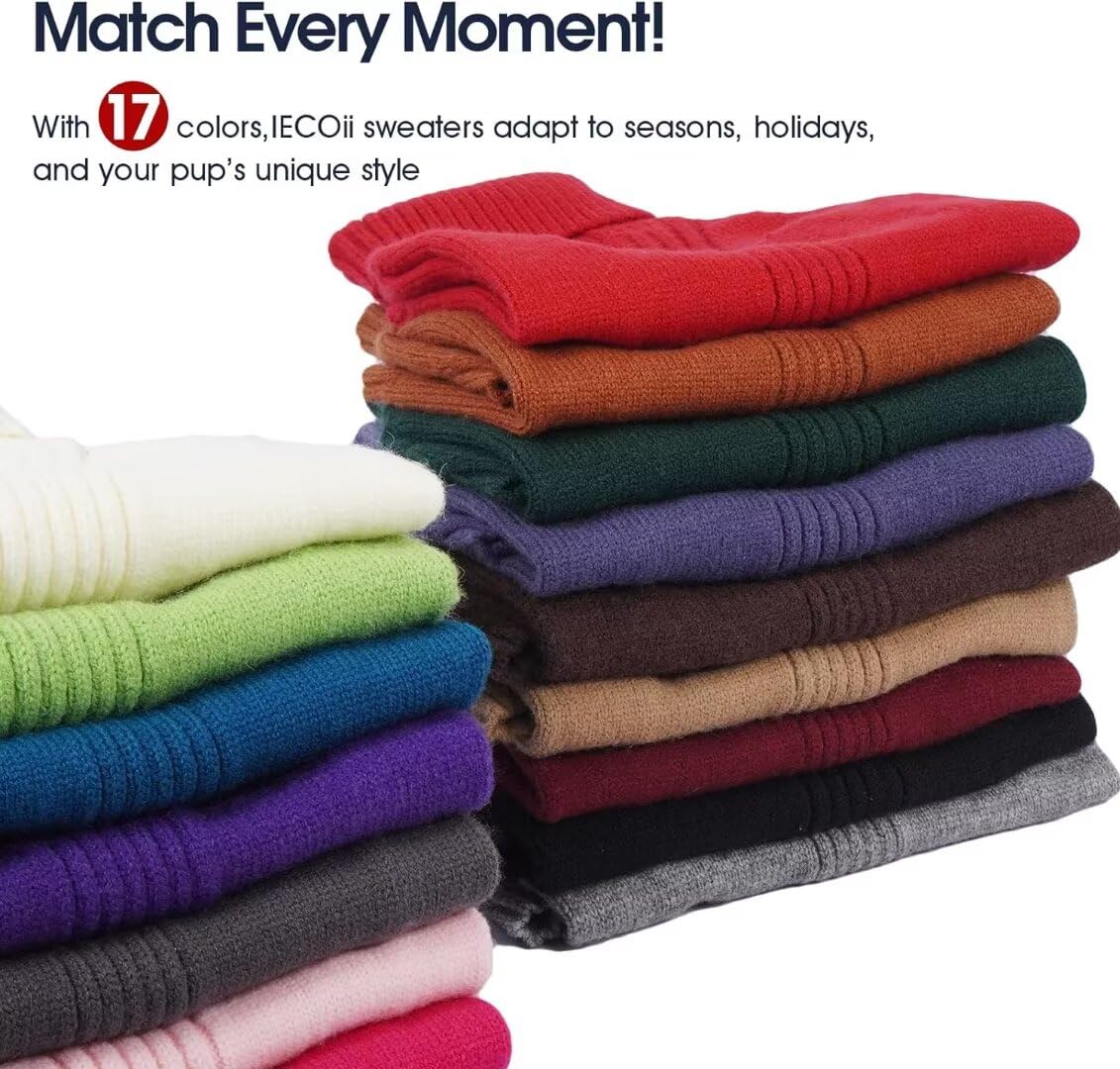 IECOii Pull de Noël XXXL pour chien, pull pour chiens de très grande taille, fille et garçon, vêtements tricotés à col roulé pour l'automne et l'hiver, pull pour animal de compagnie, pull pour grand