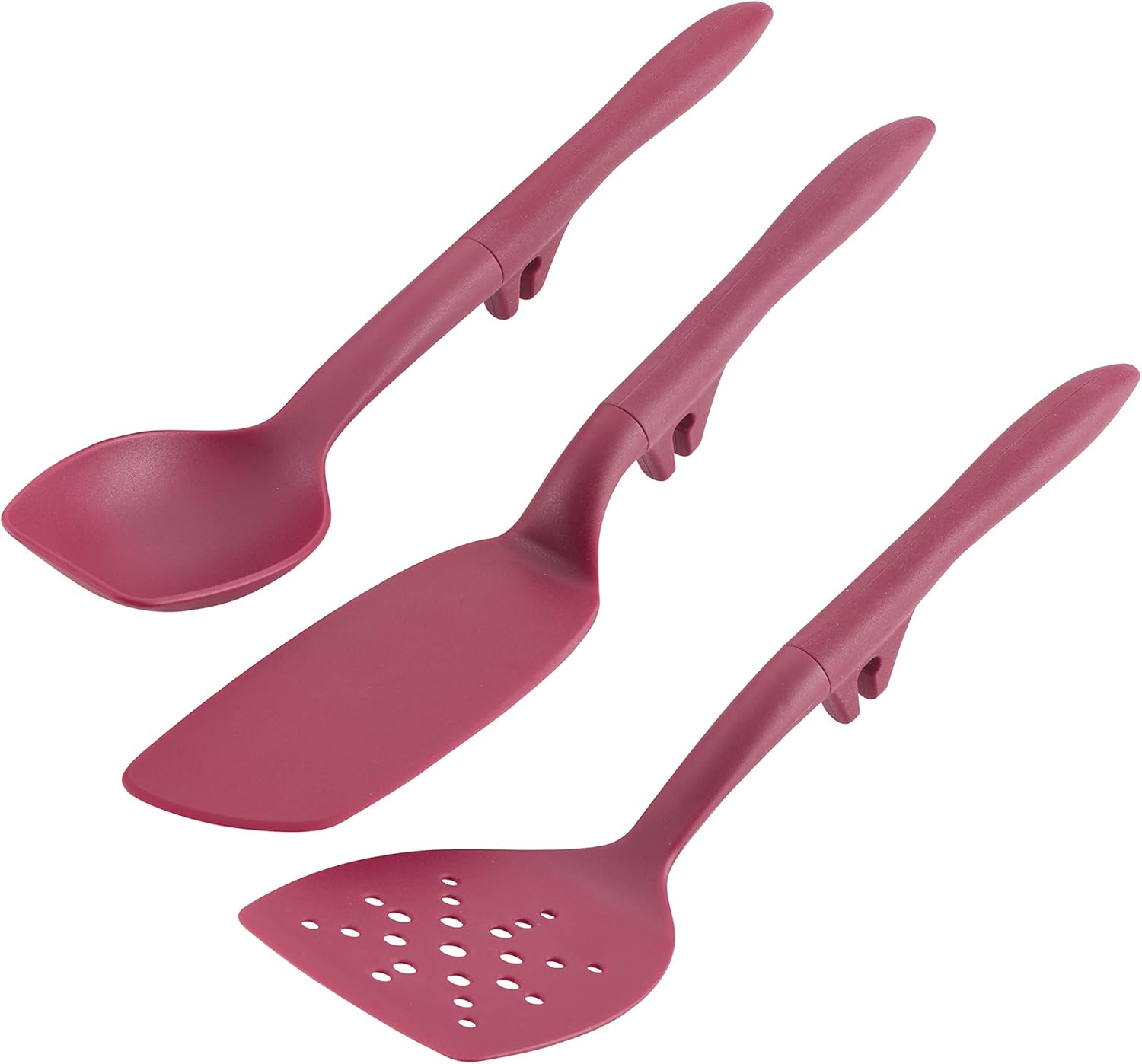 Rachael Ray 3-Piece Burgundy Nylon Slotted Turner Set
