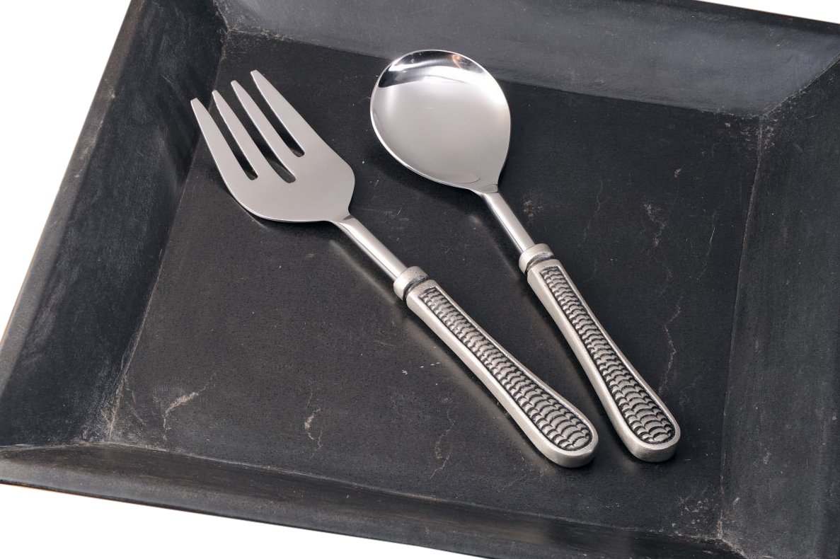William Sheppee 2 Piece Waves Serving Set, Silver