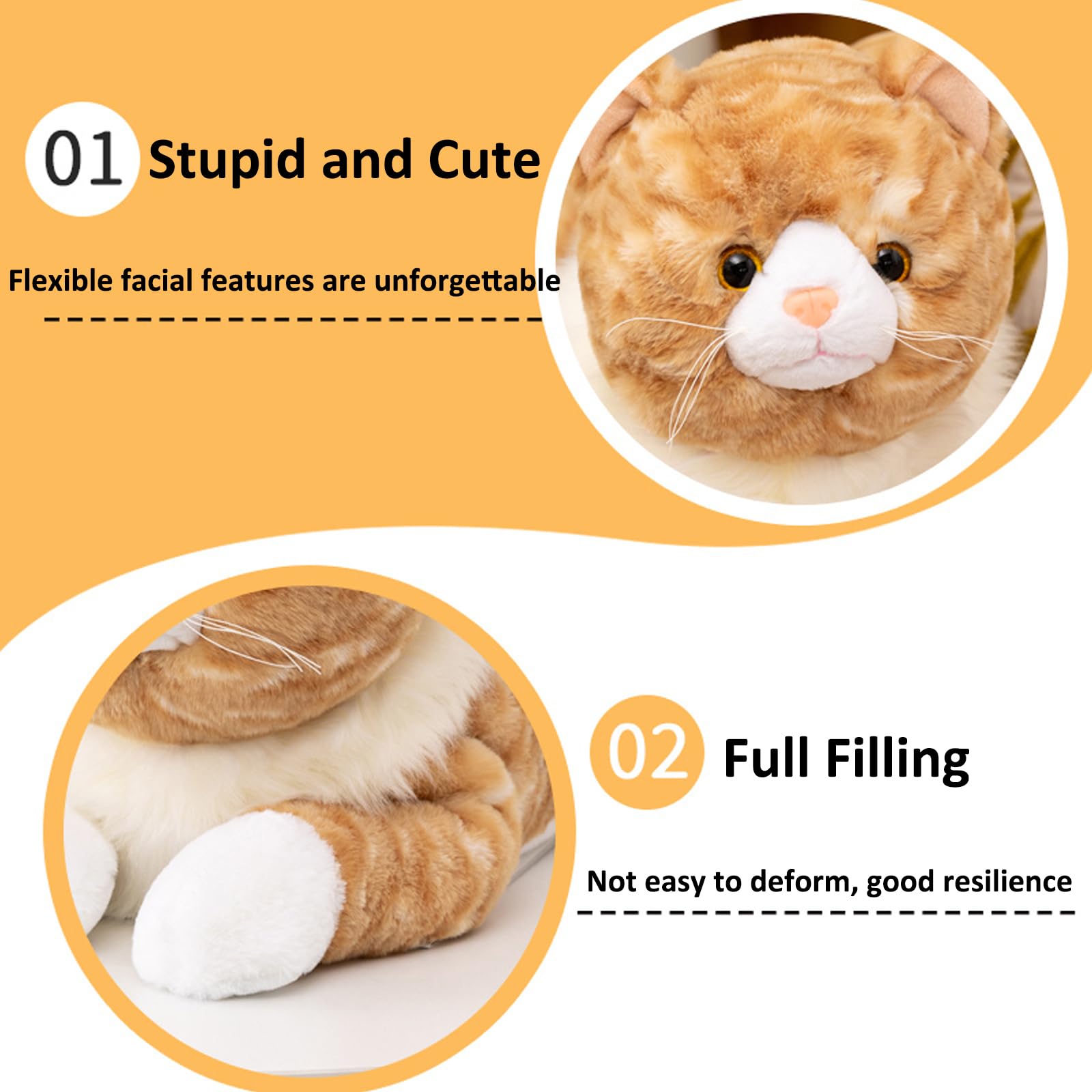 Amazon.com: Fawowe Cat Weighted Stuffed Animals, 3.9 lbs 21.6 inch