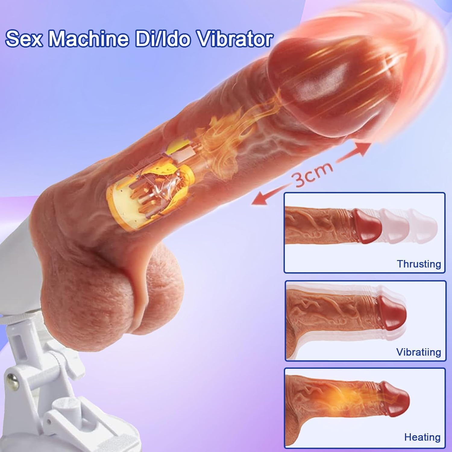 Dildo Realistico Vibratoreper Donna Professionale - Sex Machine Dildo Anale Sexytoysys Donna Coppia con 9 Mmodalità di Spinta, Oscillazione e Vibrazione, Vibratore Anal Sex Toys Sessuali per Donne