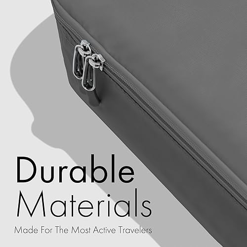 Miniatura 5 de (No fabricado en China) Juego de 8 cubos de embalaje para viajes, equipaje y maleta, nailon ligero e impermeable (peltre)