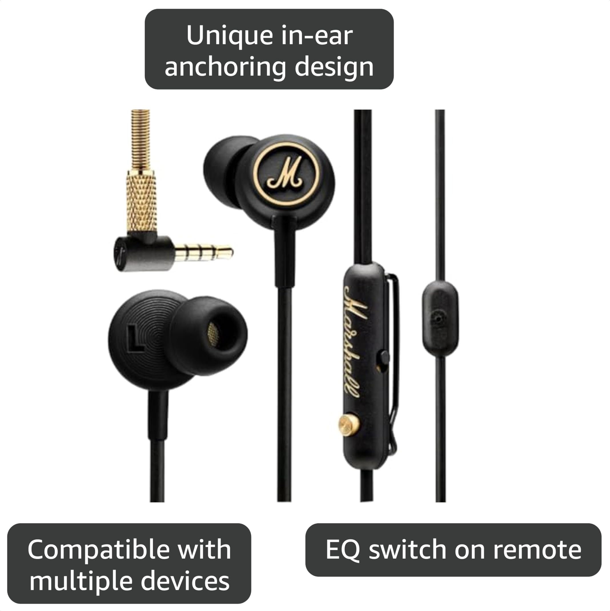 【新品】Marshall MODE EQ イヤフォン Amazon.com: Marshall Mode EQ Wired in-Ear Headphones - Black and