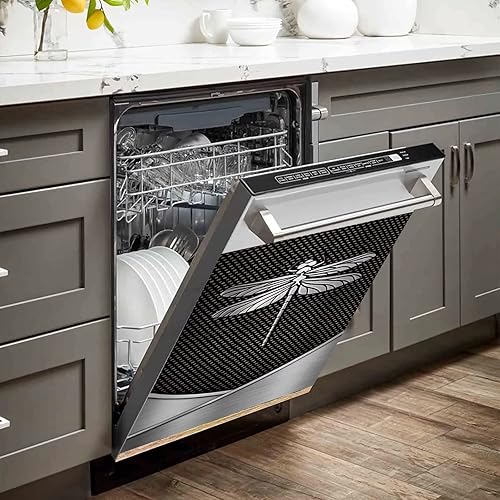 Miniatura 6 de Funda magnética para lavavajillas, hoja magnética de acero inoxidable para puerta de lavavajillas, calcomanía para puerta de lavavajillas (libélula