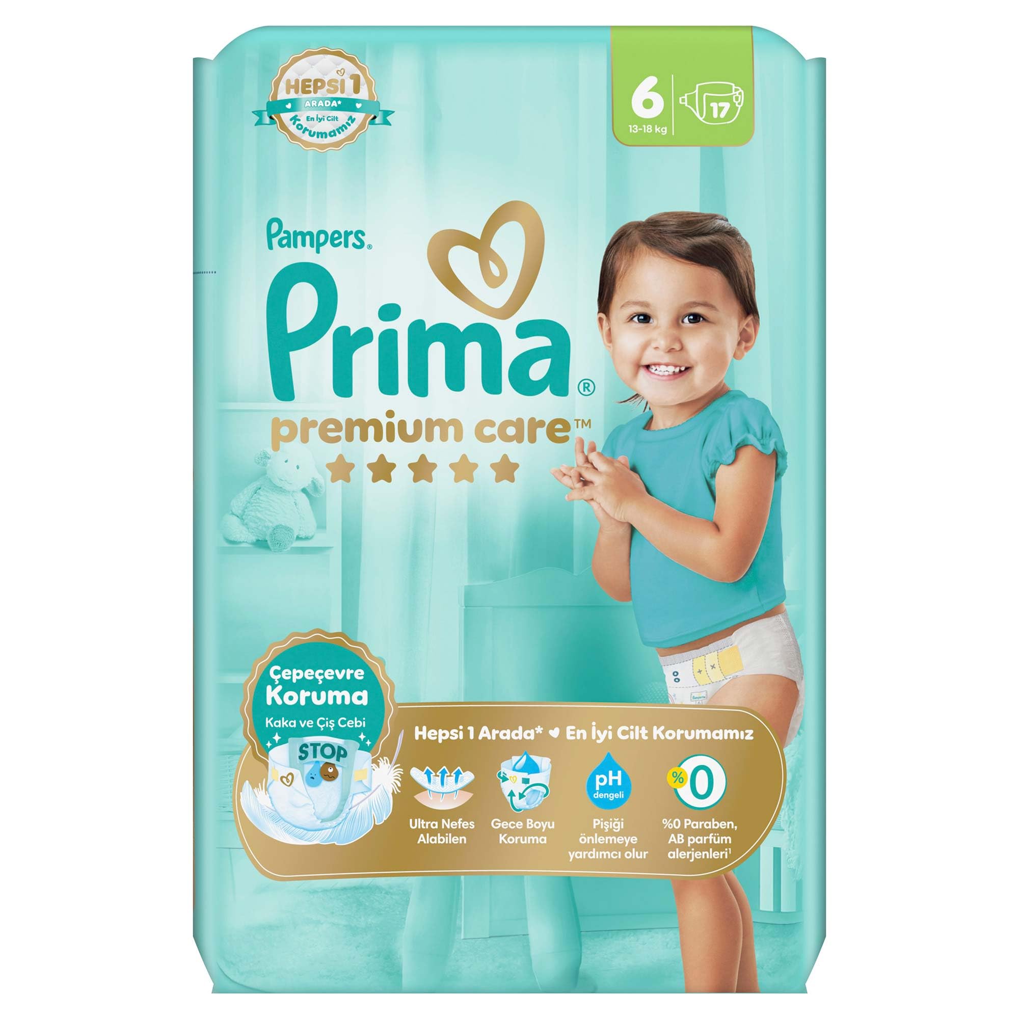 Prima Bebek Bezi Premium Care 6 Numara 17 Adet