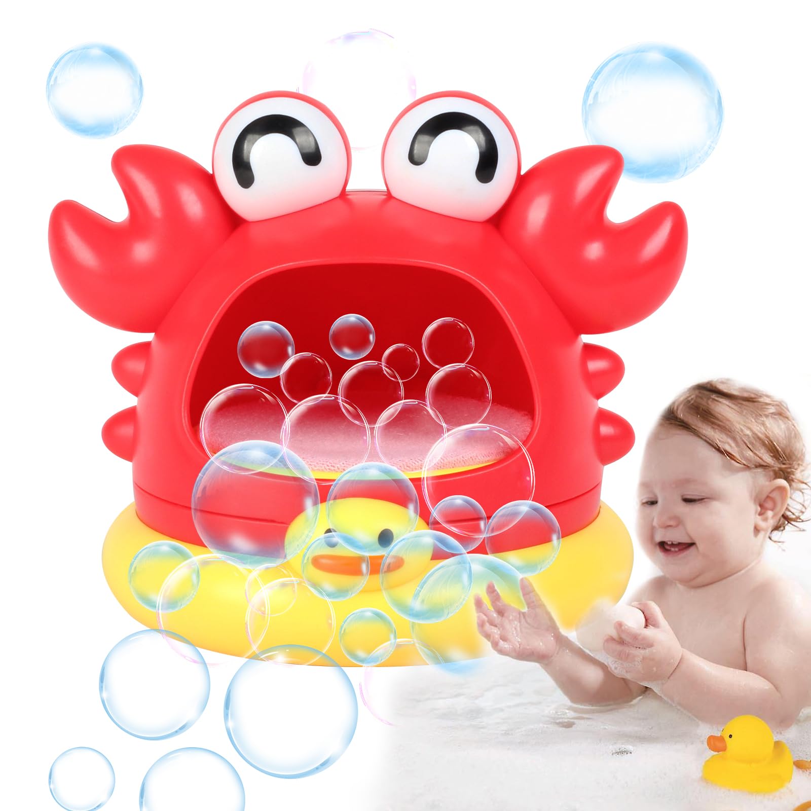 Baby Bath Toys for Toddlers, Crab Bath Toys for Toddlers for 1 2 3 4 5 Kids, Bath Bubble Maker No Battery Required Baby Kids Bathtub Toys As Birthday Gift for Boys Girls