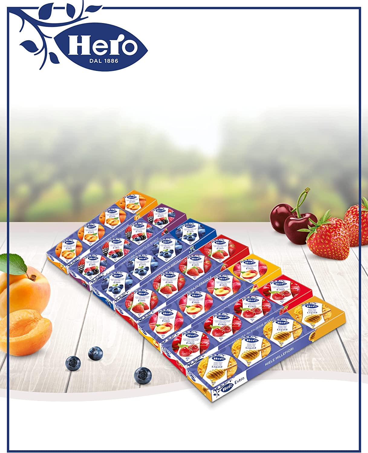 Hero Poker Mermelada de arándanos, 30 paquetes de 100 g (4 latas individuales x 25 g), mermelada y mermelada, fruta de alta calidad, sin conservantes y sin colorantes