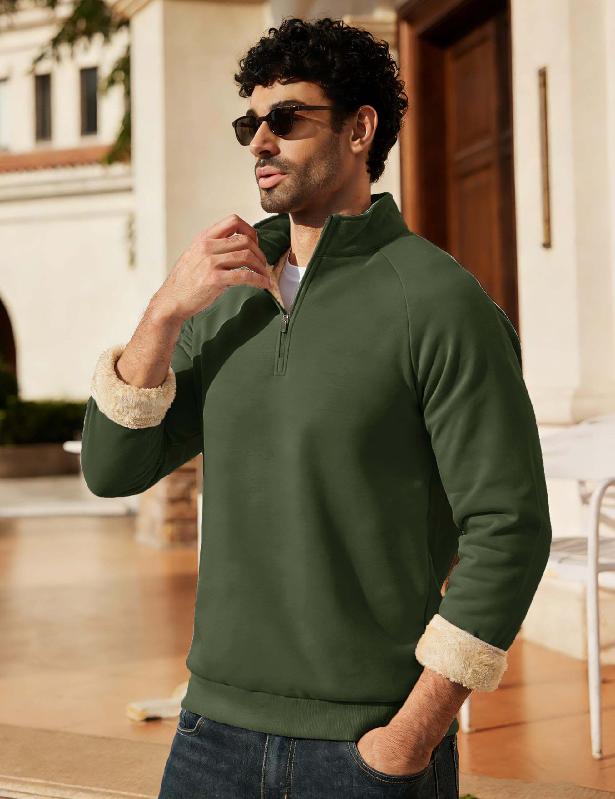MAGCOMSEN Herren Fleecepullover Pullover Sweatshirt Winter Pullover
