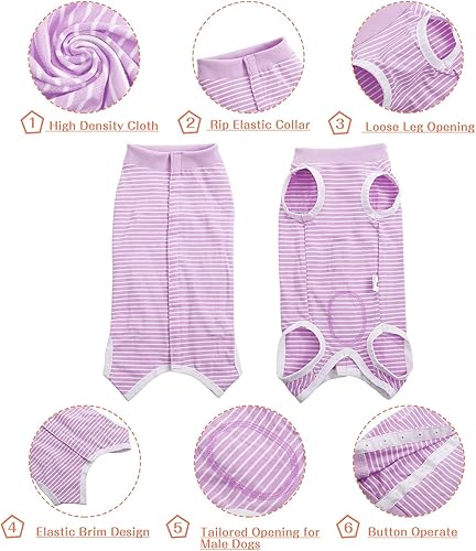 Miniatura 128 de SAWMONG Traje de recuperación para perros, traje de recuperación para perros después de la cirugía, traje quirúrgico de esterilización para perros