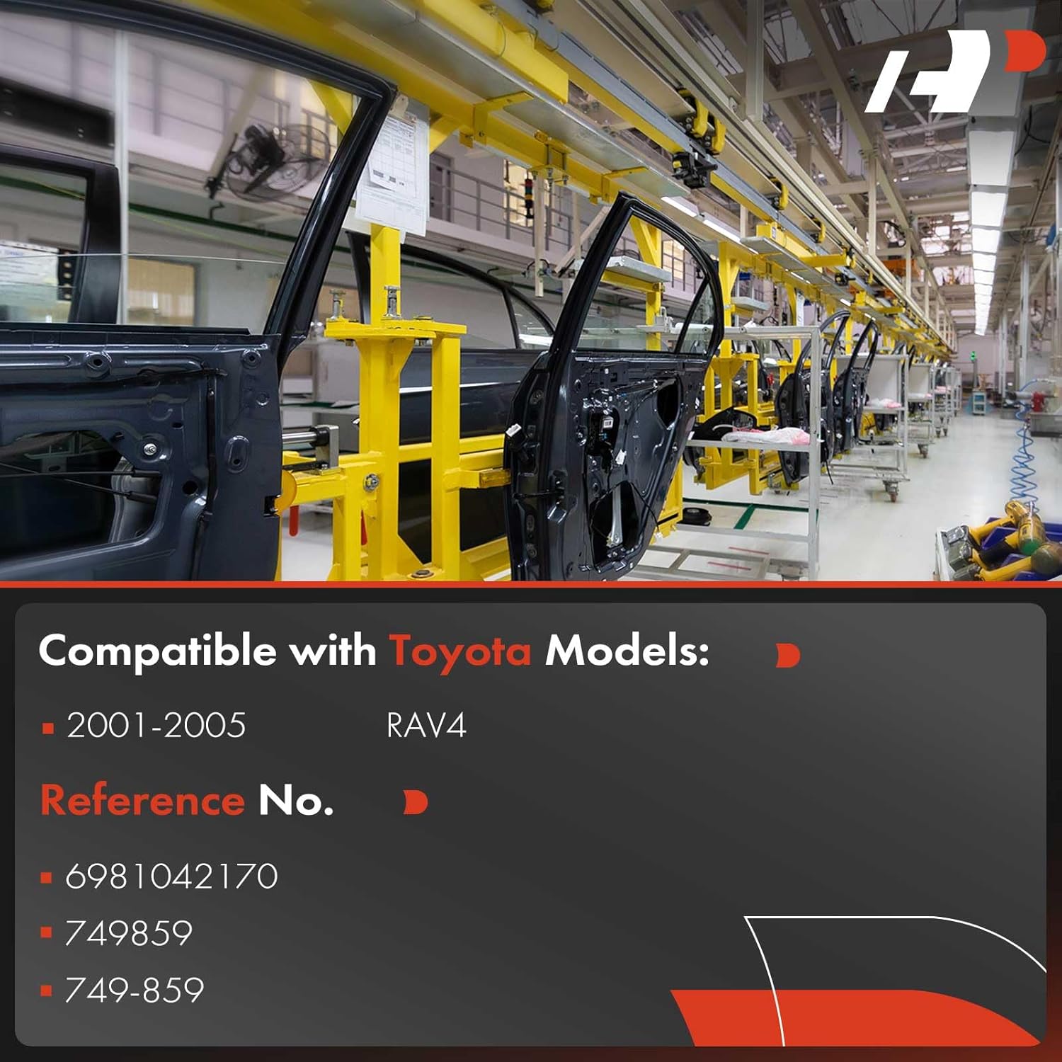 A-Premium Manual Window Regulator Front Passenger Side Compatible with Toyota RAV4 2001 2002 2003 2004 2005