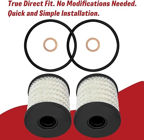 Miniatura 6 de Kit de filtro de aceite de motor de 2 piezas reemplazar 11427622446 compatible con Mini Cooper Clubman Countryman Paceman Hardtop Cabrio Coupe