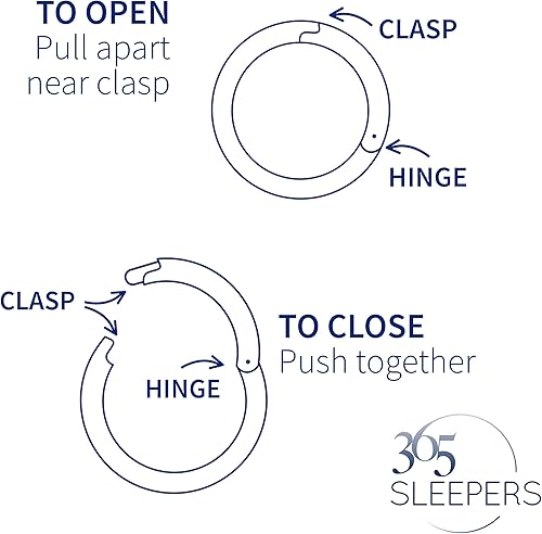 Miniatura 25 de 365 Sleepers - Piercing para el cuerpo de acero quirúrgico 316L, 20G, 18G, 16G, 14G, 12G, 10G, 8G, 6G, con sección abisagrado, se vende por unidad