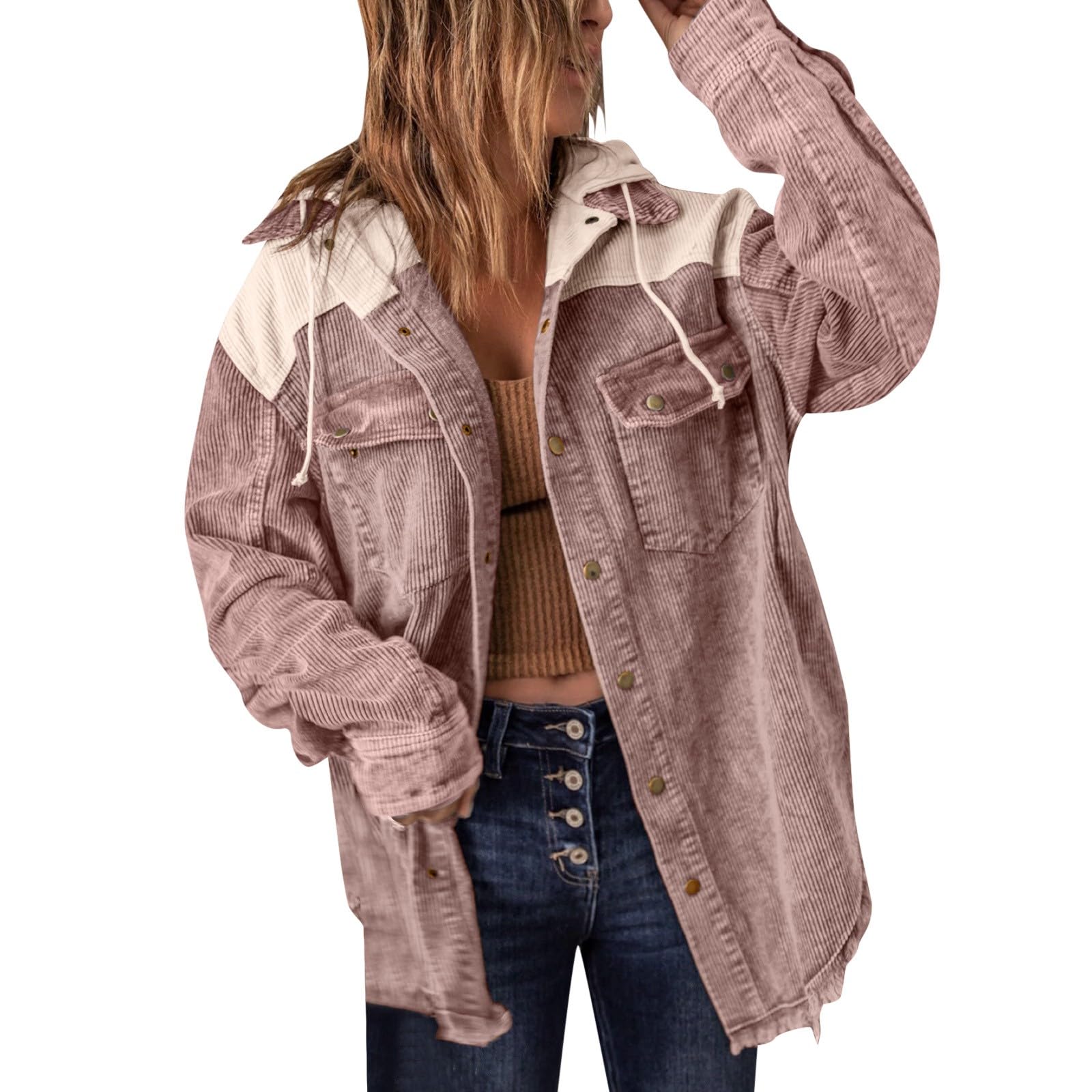Genérico Cazadoras Vaqueras De Mujer,Chaqueta De AlgodóN De Mezclilla Con Botones De Color SóLido BáSico Para Mujer Con Bolsillos Chaqueta De Mezclilla