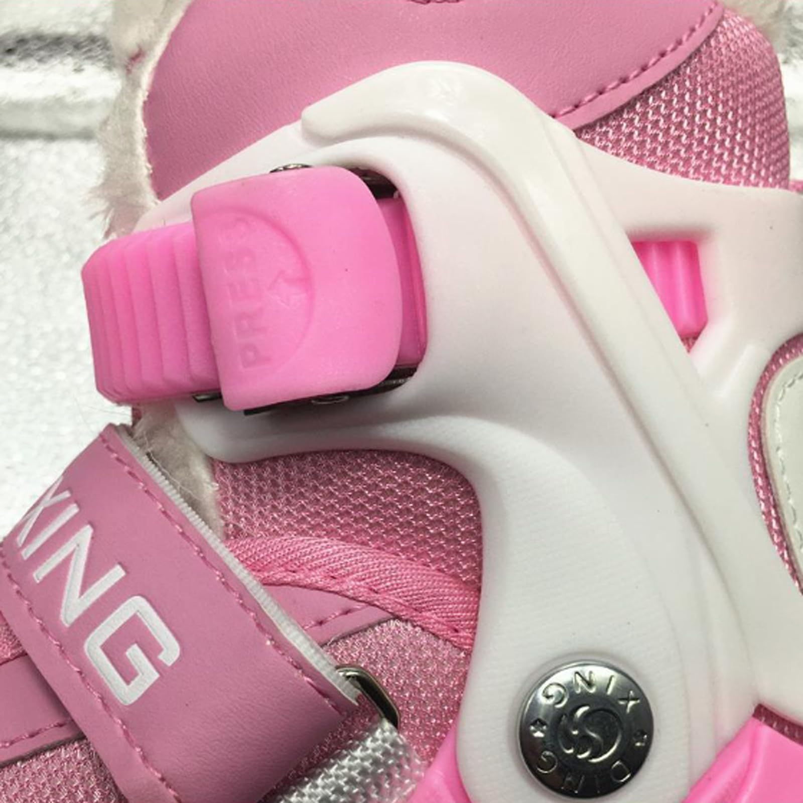 Patins artistiques pour Les Adolescent Garçon Fille-Patins À Glace avec Système De Laçage Rapide Et Boucle À Poussoir pour Un Maintien Sûr-Patins à Glace réglables-Quatre Couleurs