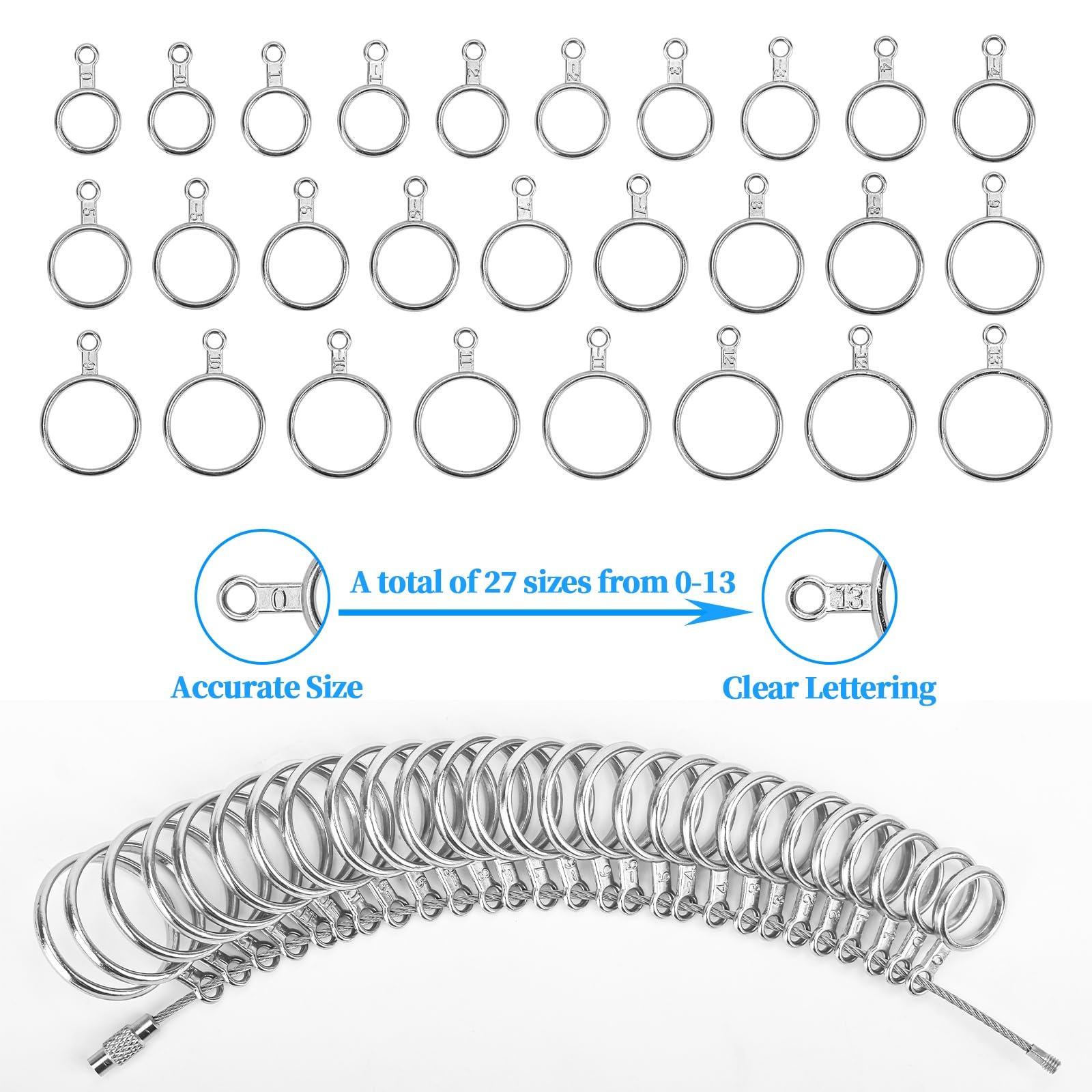 Medidor De Anillos De 3 Piezas – Para Medir Talla EU, UK Y US – Ideal Para Regalar