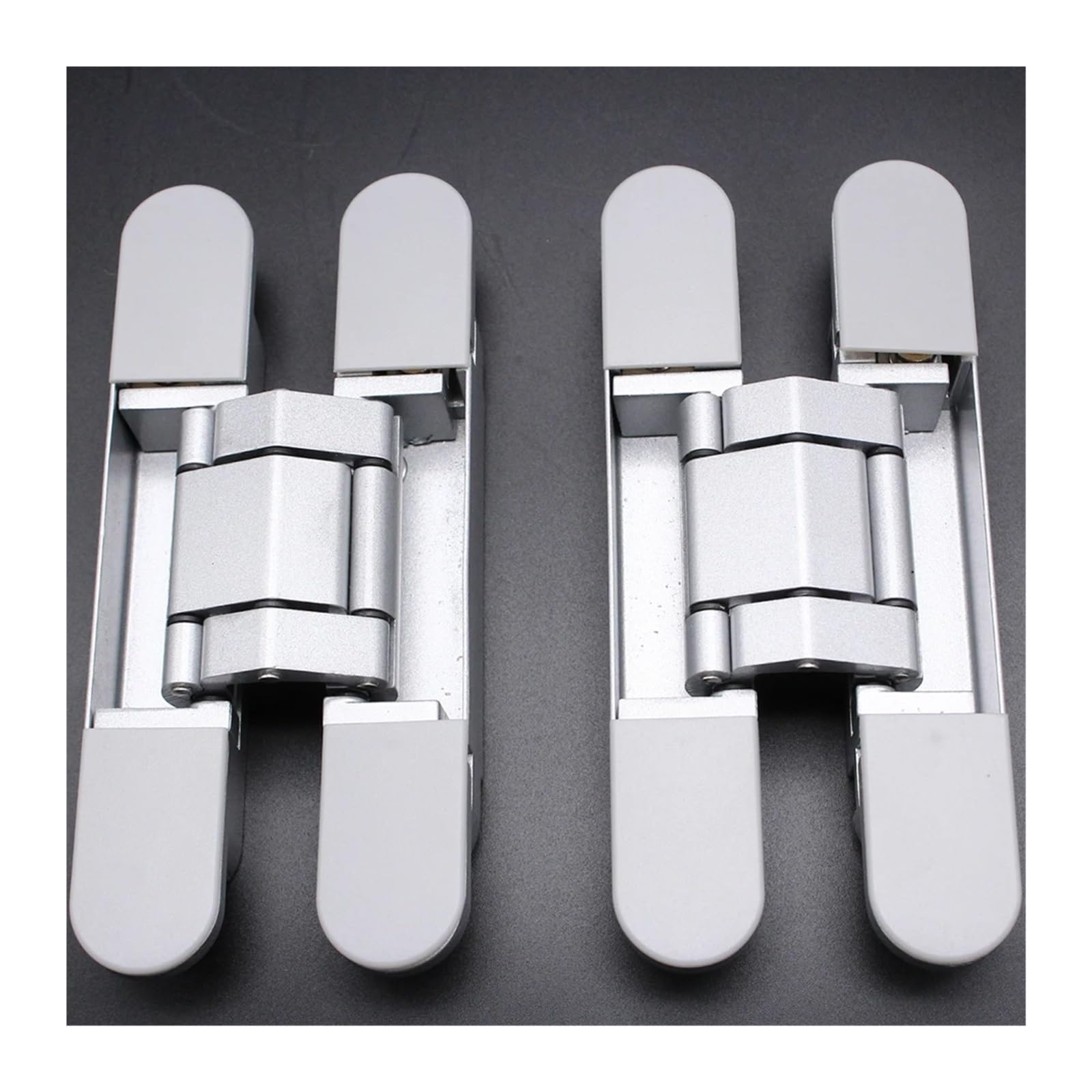 CXFCIHFT 2PCS 80KG Casement Gate Heavy Duty Black Hidden Hinge Home Improvement Accessories 3D Adjustable Wood Door Conceal Hinge(Sliver)