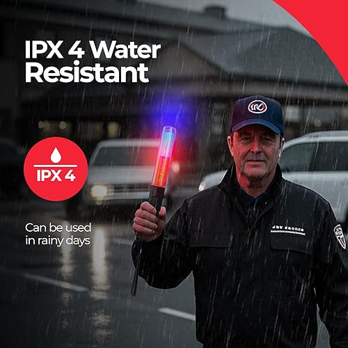 Miniatura 3 de Varita de tráfico recargable, luz de bastón de control de tráfico de 10 pulgadas con 4 modos intermitentes y 1 LED blanco en la parte superior,