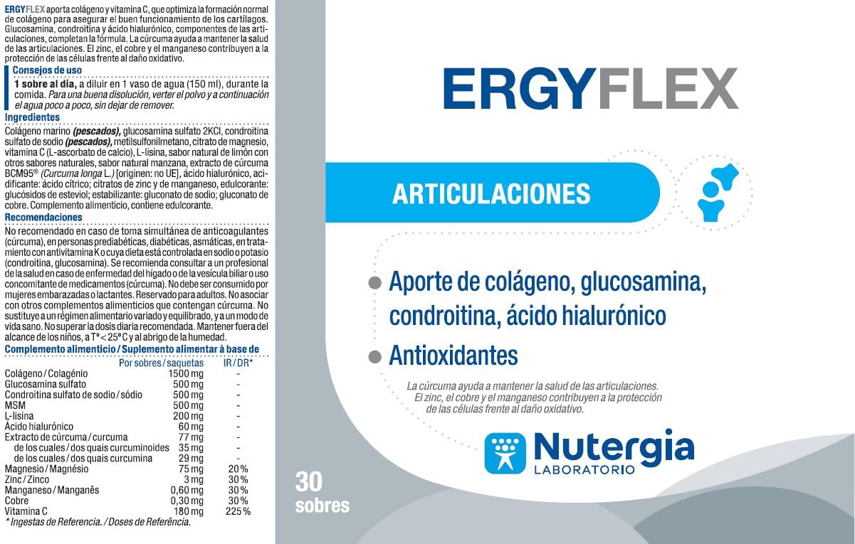 Nutergia - ERGYFLEX, en polvo, 30 sobres