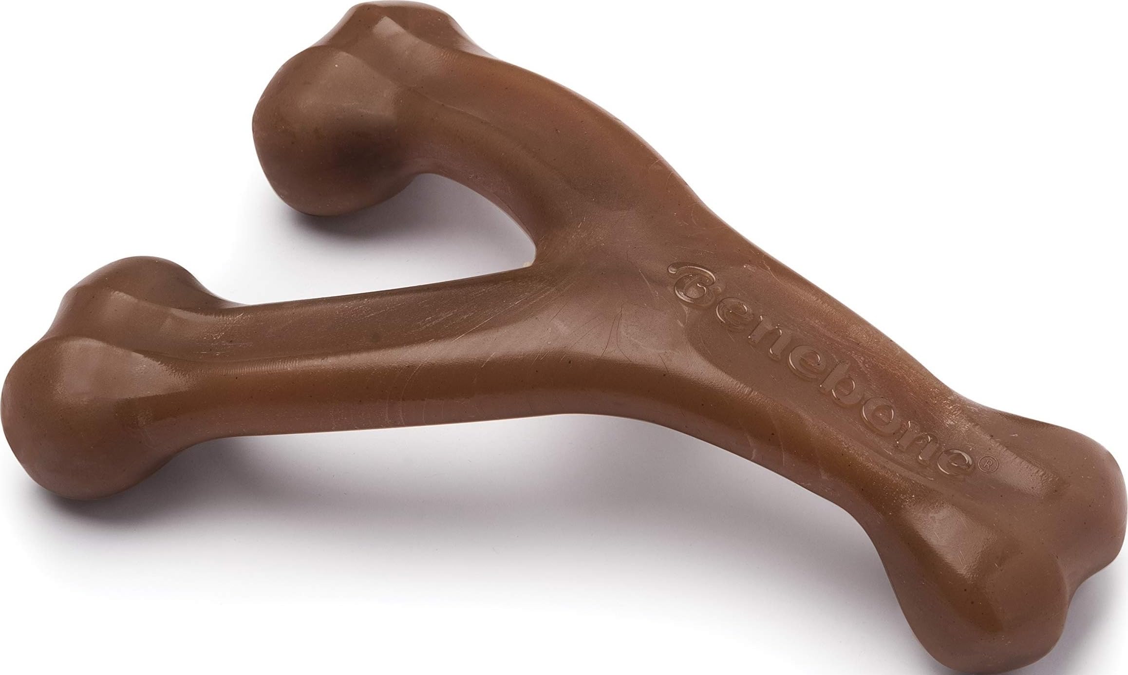 Benebone Wishbone Dog Chew Toy for Aggressive Chewers, Peanut, Medium