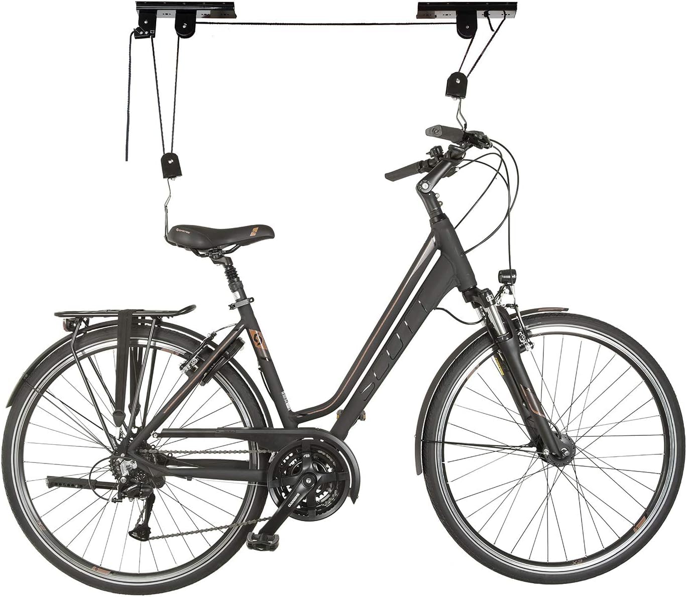 Ceiling Lifter for Bicycle, Canoe, Kayak for Lifting Weights up to 60 kg Support with Hook and Pulley Cykellift Bike Lift
