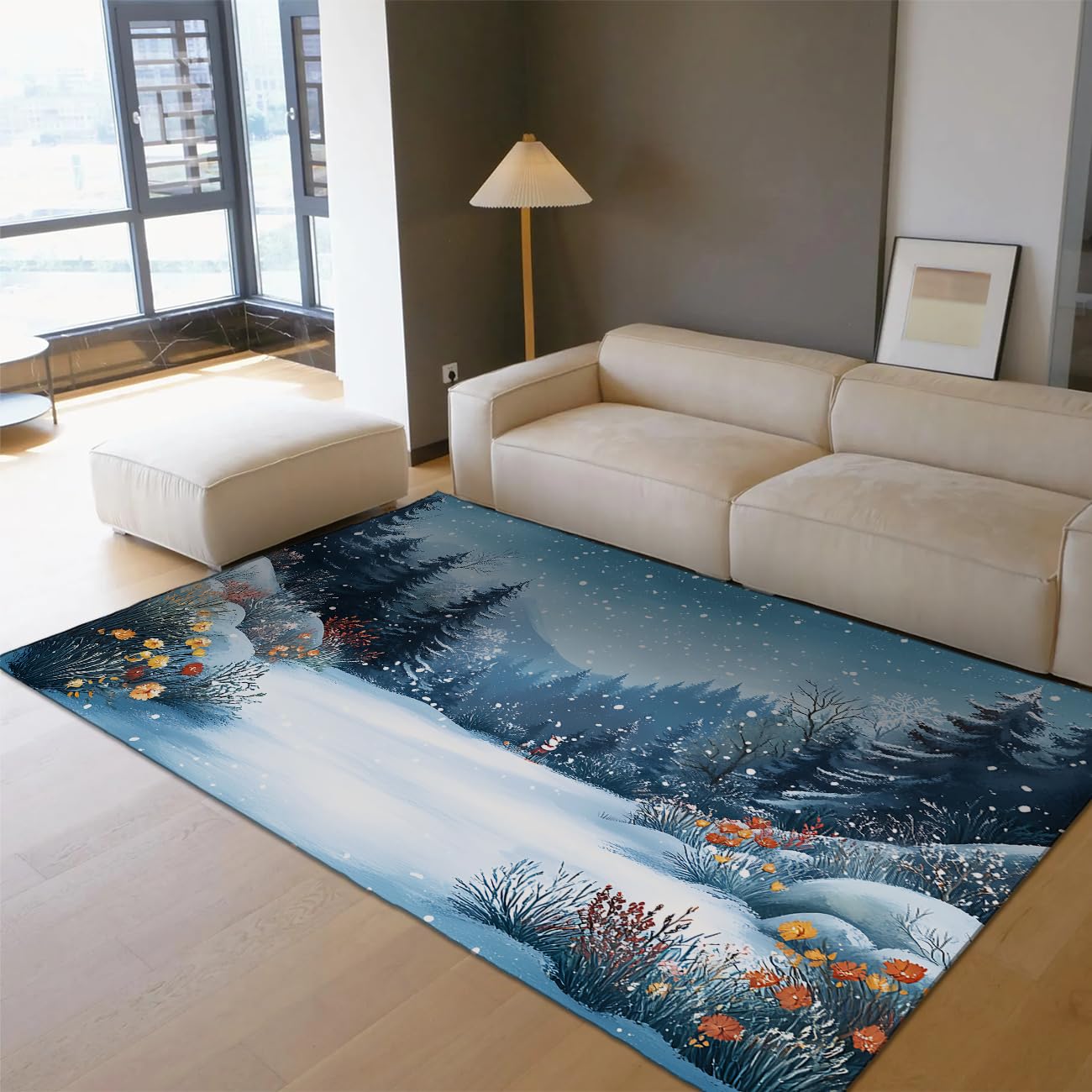 Tapis flocon de neige hiver 90x150 cm lavable pour une cuisine cocooning