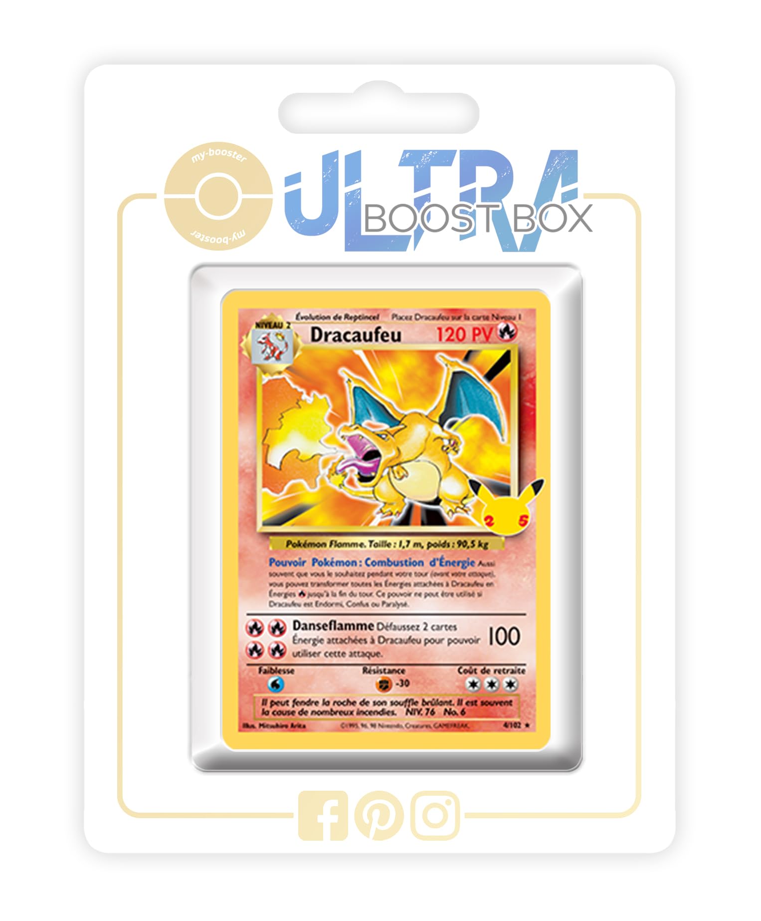 Dracaufeu (Charizard) 4/102 Classic Collection Holo - Ultraboost X Epée et Bouclier - Célébrations - 25 ans