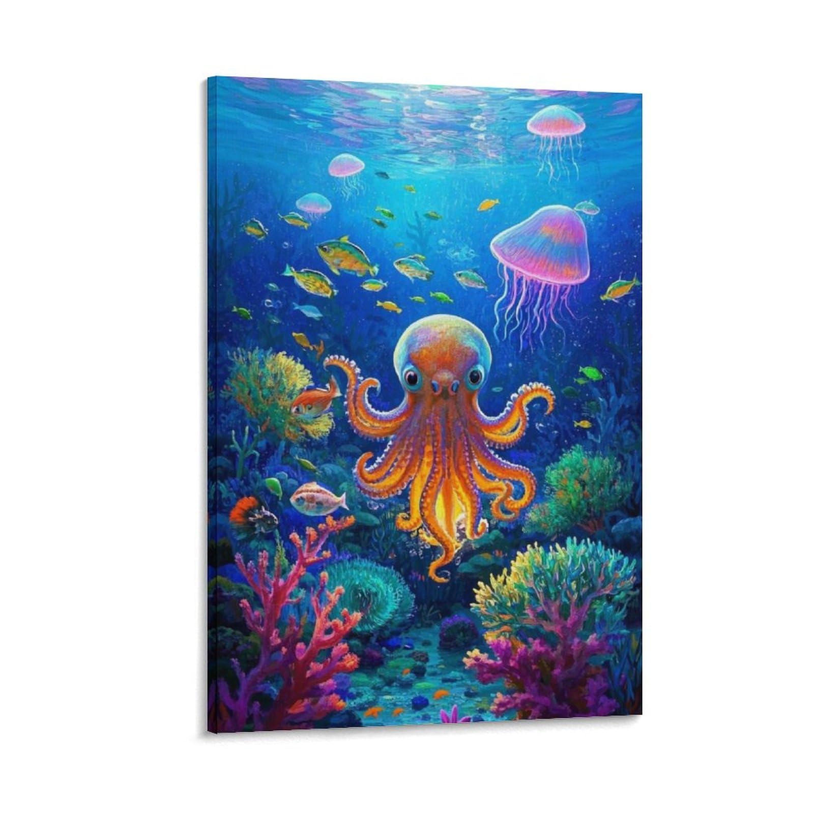 ESPLJQRYX Octopus Wall Decor Poster Canvas Prints Picture Modern Canvas Wall Art Picture Wall Hanging for Living Room Home Decorations 16x24inch(40x60cm)