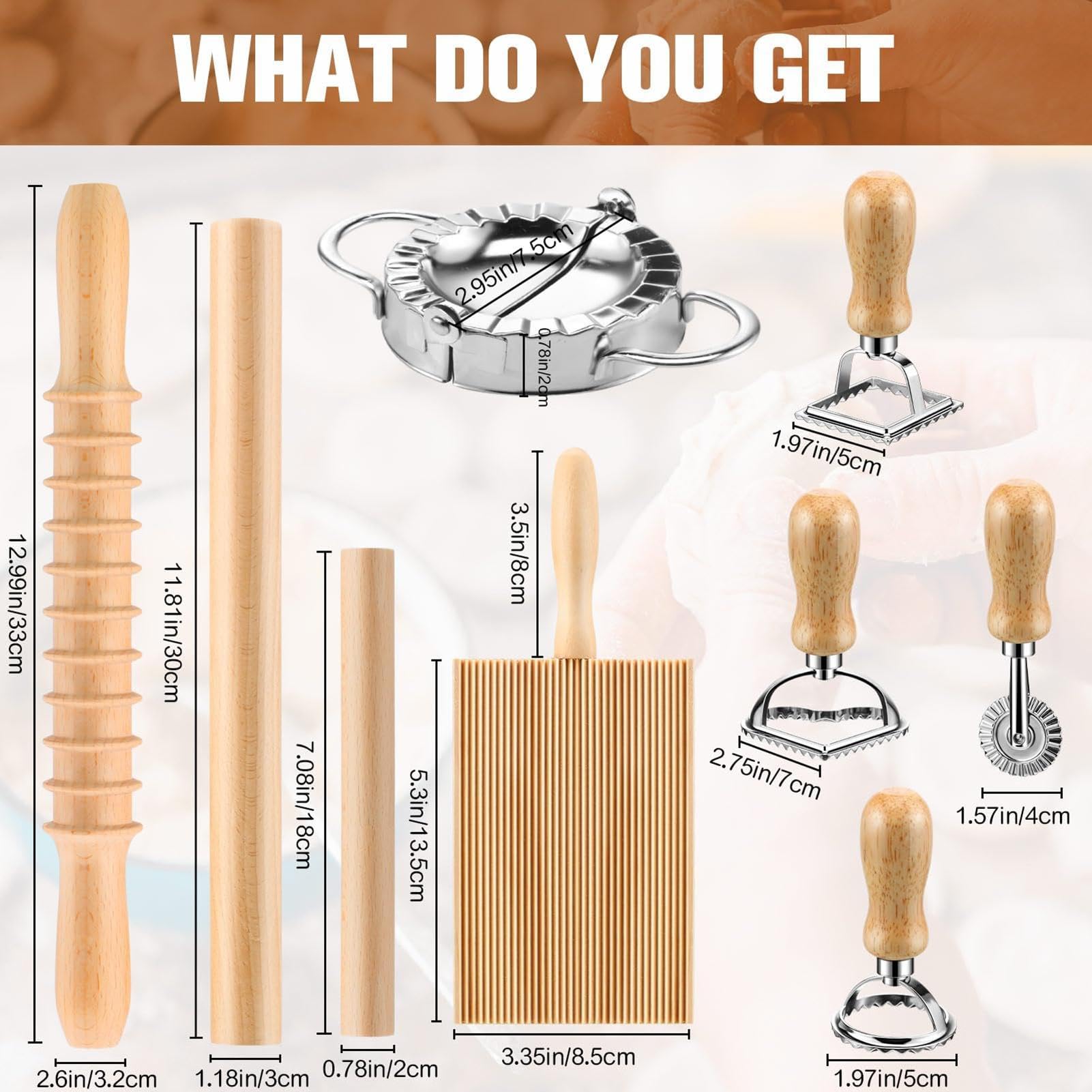 Kit per la pasta, set tagliere per gnocchi, Set tagliapasta con mattarello