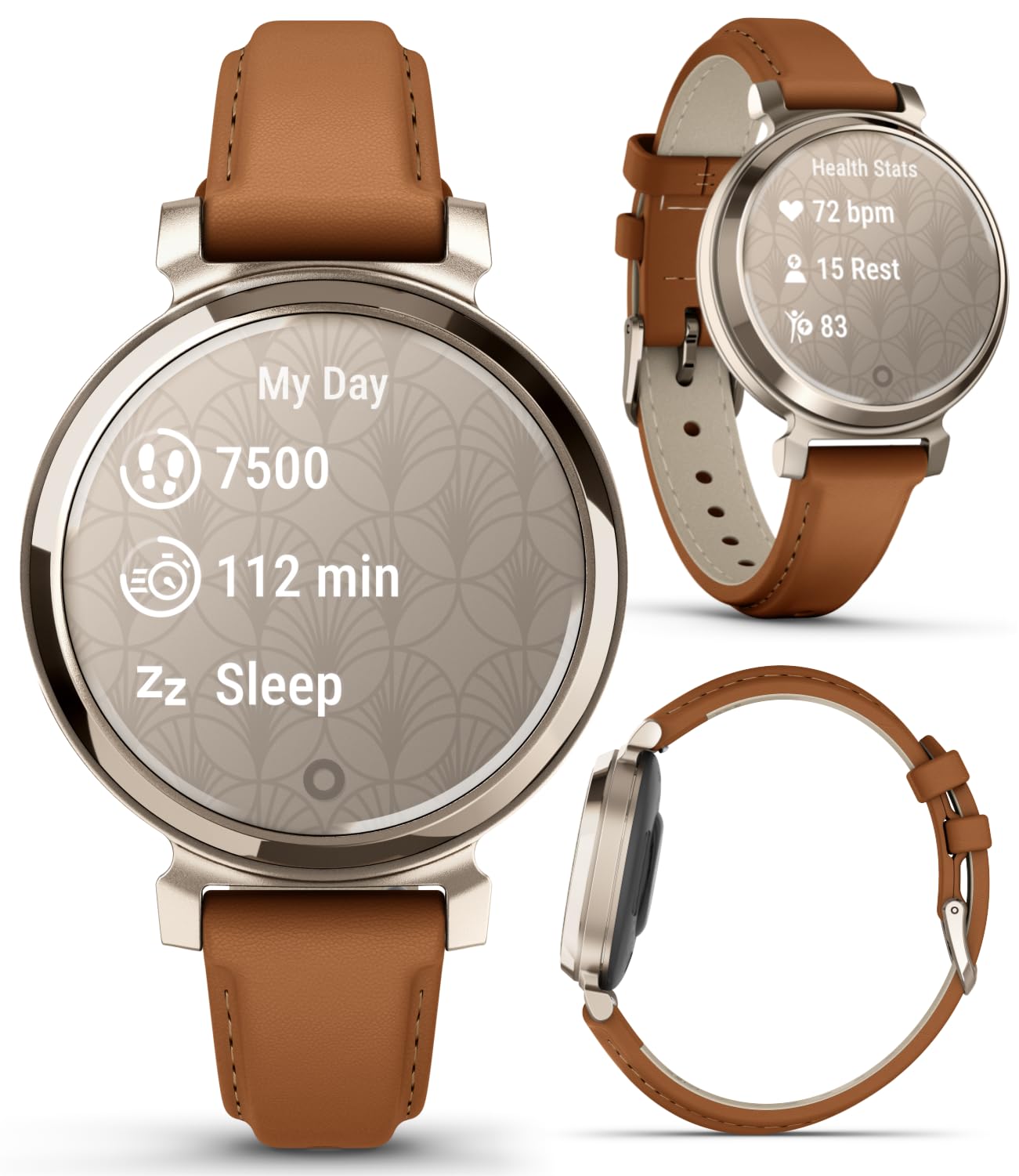 Amazon.com: Wearable4U Garmin Lily 2 Classic - Cream Gold with Tan