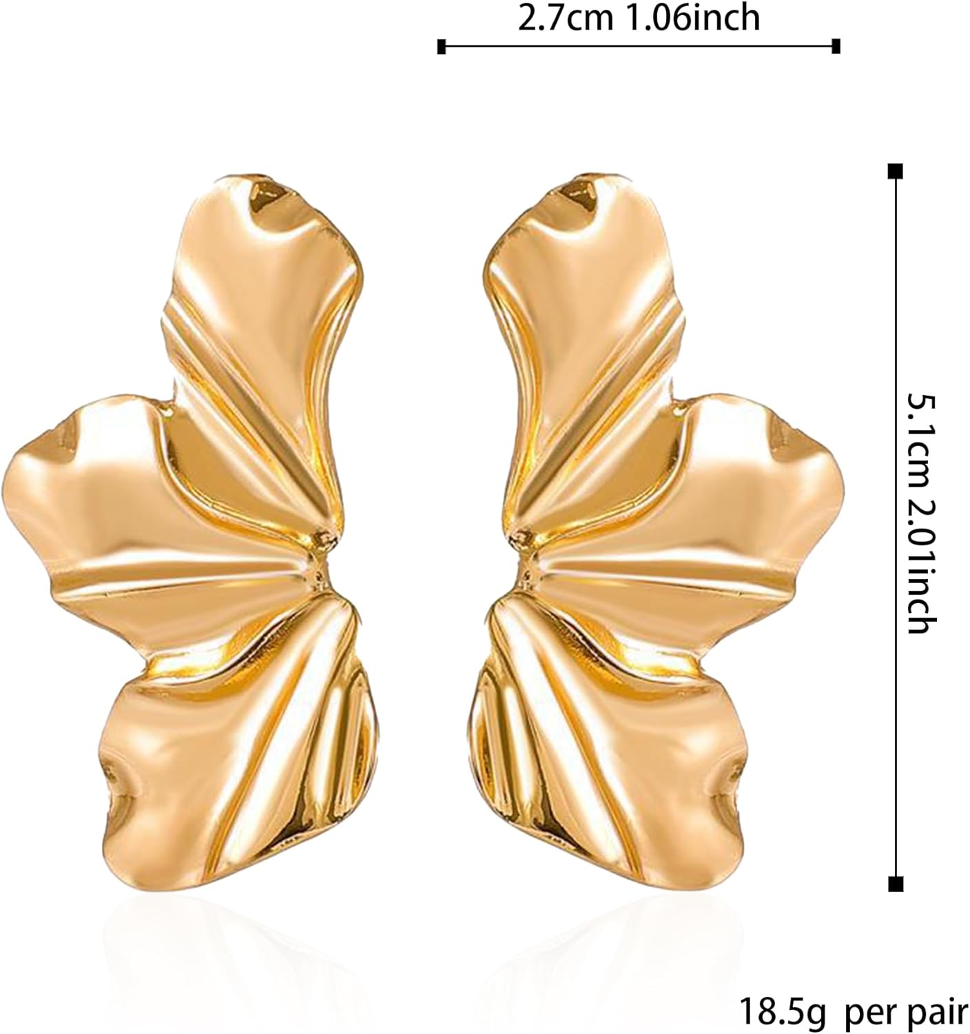 Flower Gold Statement Earrings for Women Geometric Dangle Bohemian Flower Dangling Drop Exaggerated Metal Geometric Earrings for Women - Image 5