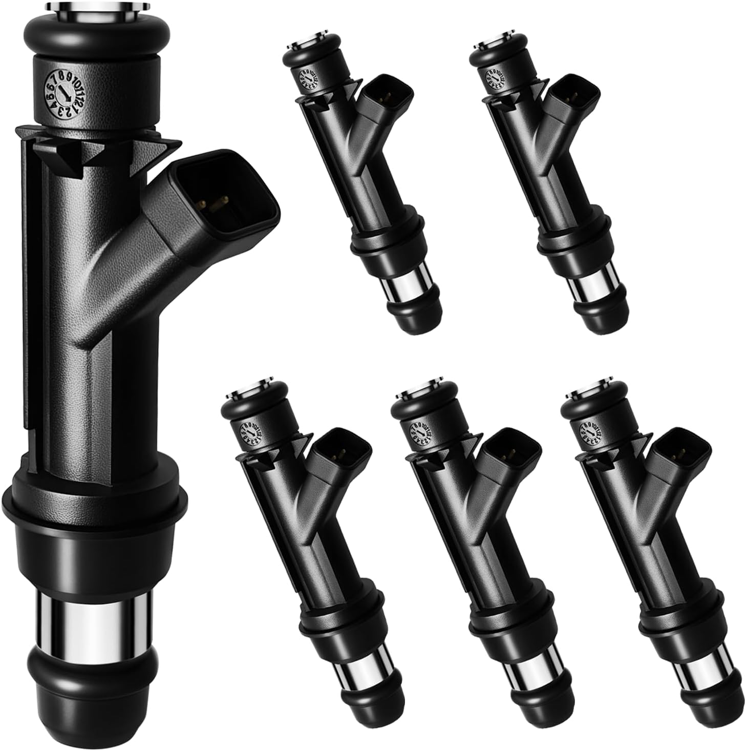 Upgraded 4 Holes 17113680 Fuel Injectors Fit for Chevy: Trailblazer (& EXT), For GMC: Envoy (& XL, XUV), For Buick: Rainier, For Isuzu: Ascender, For Saab: 9-7x, L6 4.2L 2002-2007, OEM # FJ319 (6 Pcs)