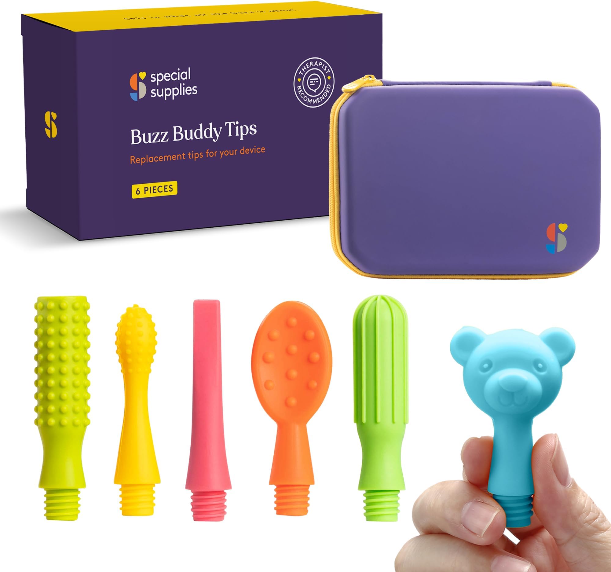Special Supplies 6 Replacement Tips for Buzz Buddy, with Travel Zipper Case (Tips Only - Device not Included)