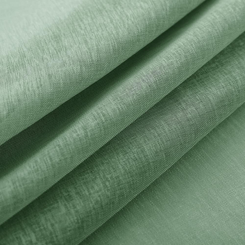 HooHero Pink Simple Solid 2 Panels Sheer Curtains Living Room Bedroom High Grade Customized Window Treatment Gauze Voile