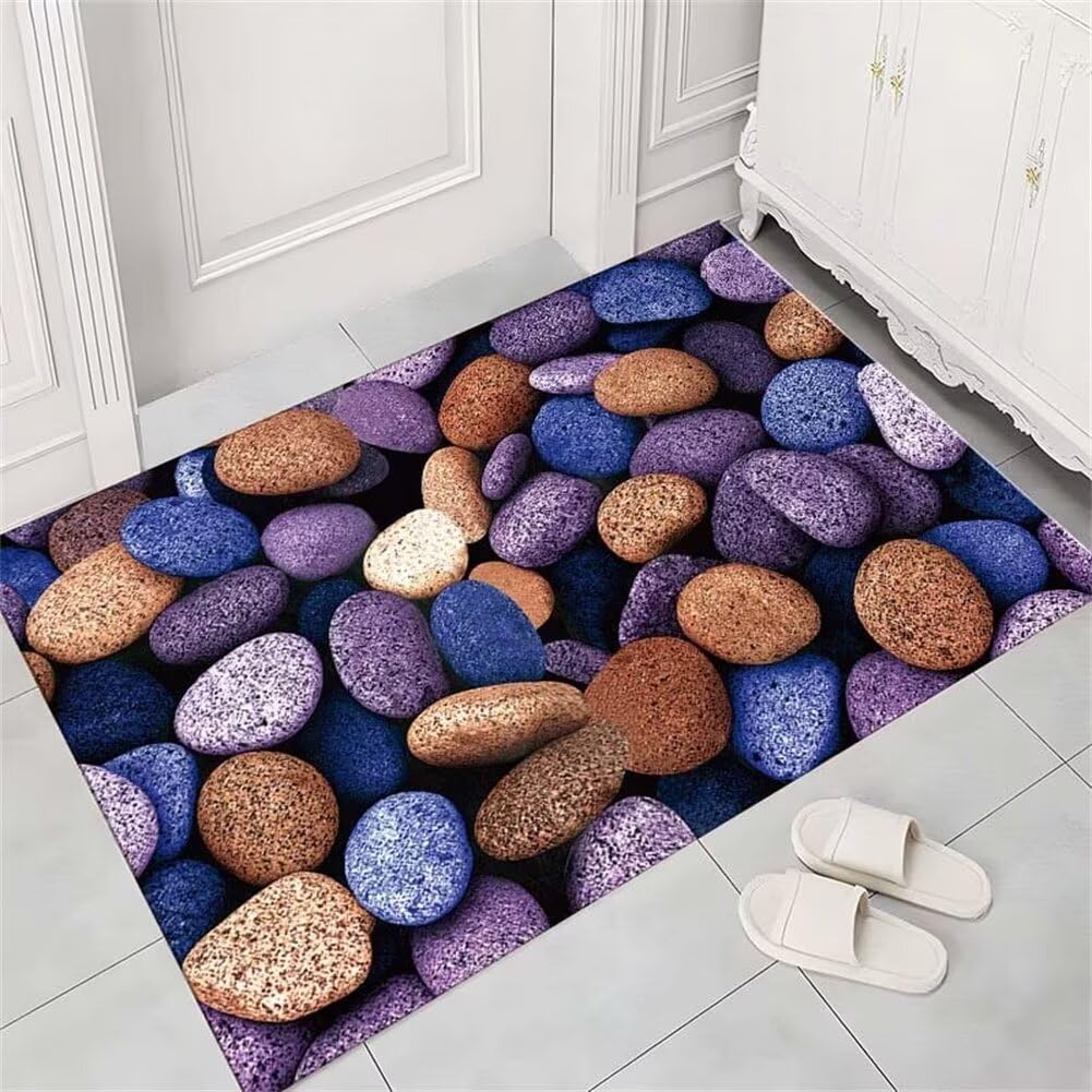 Bath mat absorbant 100x160cm grand tapis de douche antidérapant et violet