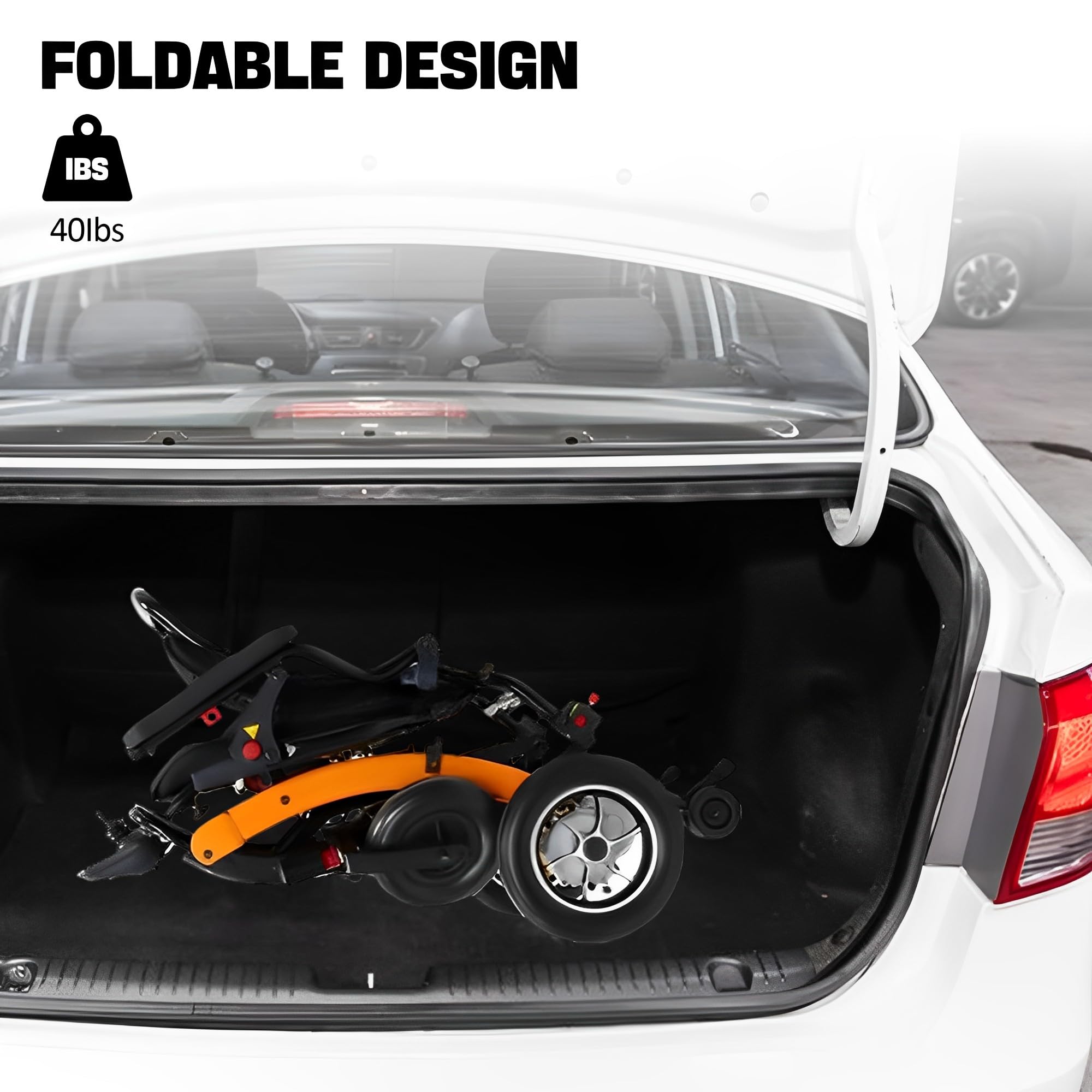 Silla de ruedas eléctrica plegable portátil ultraligera para adultos y personas mayores, motorizada todo terreno de 500 W, aprobada por aerolíneas, altura de pierna ajustable